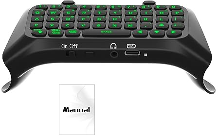 Saterkali Clavier pour manette PS5, clavier de jeu, clavier de message, clavier sans fil avec casque et prise audio, clavier rétroéclairé compatible Bluetooth sans fil, accessoires pour PS5 B