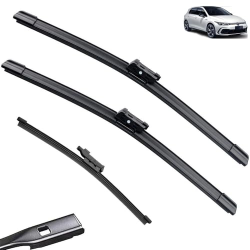 Kompatibel mit VW Golf 8 2020-2023 26+18+10 Wischerblätter vorne und hinten, Windschutzscheiben-Fensterschneider, Zubehör 2020 2021 2022(Front Rear 3pcs)