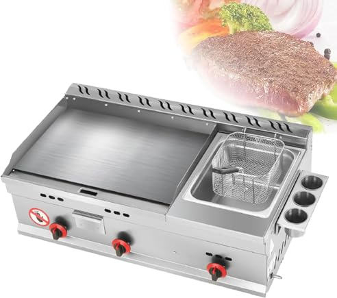 Arbeitsplatten-grillplatte Aus Edelstahl Mit Flacher Oberseite, Kommerzielle Gas-grillplatte, Teppanyaki-bratpfanne Mit Einstellbarer Temperatur, Küchen-lpg-gasgrill Für Die Gastronomie Im Freien