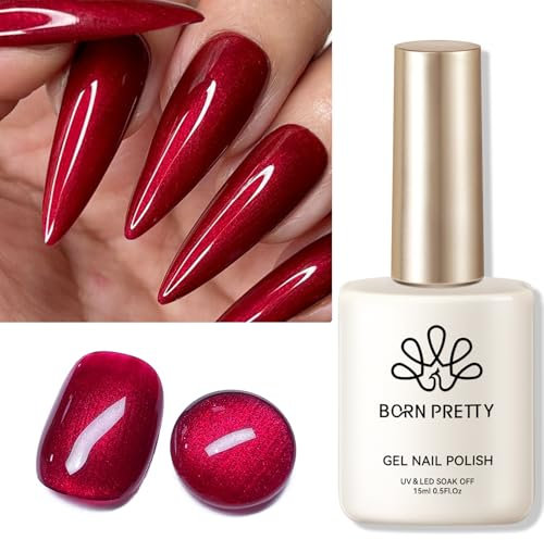 Born Pretty UV Nagellack Rubin Pearl 15ml - Gel Nagellack UV Shimmer Mermaid UV LED Soak off Manicure Gel Lacquer Varnish