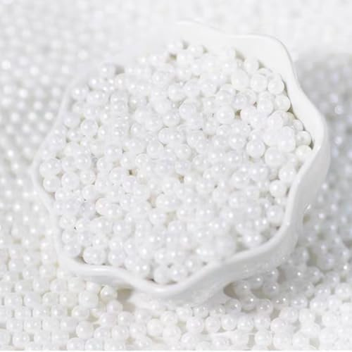 Edible Candy 4mm White Pearl 110G Cake Decoration Cake Topper Valentine's Day birthday Halloween Thanksgiving Christmas Party Cake Paper Cupcake Dessert Ice Cream Decoration Sprinkle