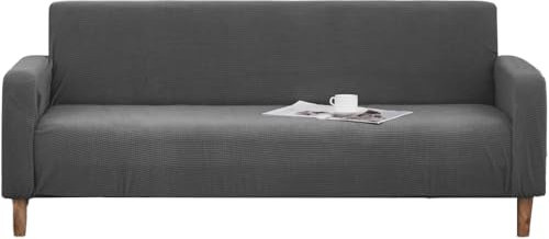 Delindo Lifestyle Sofabezug Corn Fleece, Cord Sofa Überzug, samtweicher 3 Sitzer, grau, 190-230 cm