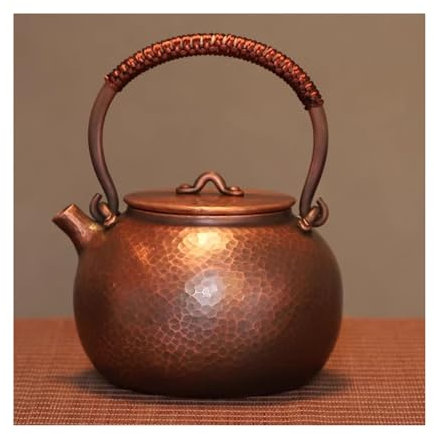 FAJNUZI2024 Tetera Olla de Cobre Puro, Olla Hecha a Mano Pura, Agua hirviendo, Tetera, Tetera, Juego de té for el hogar Hervidor de Té