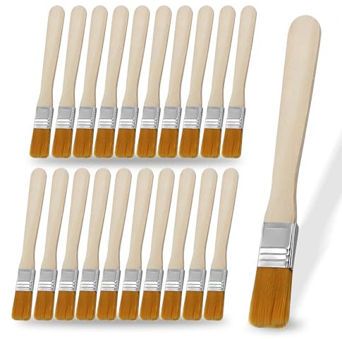 50 Stück Kleine Pinsel, Flachpinsel Kleine Pinsel Lackierpinsel Borstenpinsel Set 13.5cm Malerpinsel Leimpinsel mit Holzgriff für DIY Kunst Dekorieren Malerei Farben