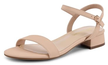 DREAM PAIRS Sandalias Mujer Vestir Tacon Ancho de 2.5cm Sandalias Verano de Tacon Bajo Comoda y Elegantes,Size 36.5,Desnudo,DWUMHS2531