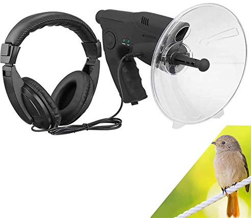 INFYDAY Microphone parabolique monoculaire amplificateur de son oreille bionique et télescope d'observation des oiseaux, appareil numérique d'observation de la nature et d'écoute pour écouteurs,