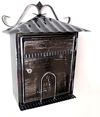 OJIJO Buzón de Pared con Cerradura, buzón metálico con Cerradura, buzón Vertical Exterior de Acero galvanizado Resistente a la oxidación, buzón Retro for el hogar.