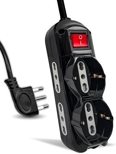 V-TAC Multipresa Elettrica Nera 6 Posti con Interruttore e Cavo 1,5mt - 3 Prese Laterali 10/16A Bipasso e 3 Frontali 10/16A Bipasso Shuko - Ciabatta per Casa, Ufficio - Spina 16A - Ciabatta - Nero