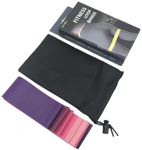 Tuxxjzm Bandes élastiques pour exercice – Bandes de traction – 5 niveaux de résistance – Équipement portable Sangles élastiques d'entraînement pour entraînement Yoga Fitness Jambe Bras Dos Cuisse