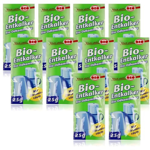 10x 25g Orofix Bio-Entkalker mit Zitronensäure, sanfte Entkalkung | Wasserkocher - Kaffeemaschinen - Anti-Kalk-Pulver - Kalklöser - langanhaltend - ohne Rückstände