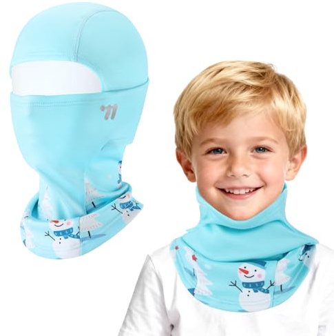 ICOCOPRO Kinder Sturmhaube Winter, Warm Balaclava Winddicht Gesichtsmaske Skimaske Sturmmaske für Jungen Mädchen (DE/NL/SE/PL, Alter, Einheitsgröße, Blue)