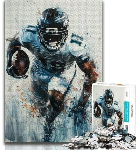 Puzzle für Erwachsene, 1000 Puzzles mit American-Football-Spielern für Teenager, ganze Familie ab 14 Jahren (Größe 38x26cm)