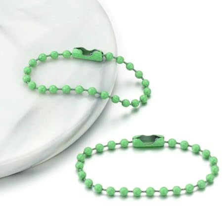 100 Stück/Lot 10 cm bunte Kugelkette aus Eisen, passend für Schlüsselringe, Puppenanhänger, Etiketten, Anhänger, DIY-Schmuckherstellung – hellgrün – 10 cm