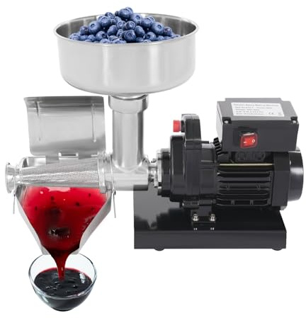 Kommerzielle Elektrische Tomatenpresse, 450W 220V Elektrische Tomatensaucenmaschine, Edelstahl-Tomatenpresse,für Tomatensauce, Erdbeersauce, Heidelbeersauce