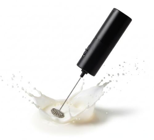 Espumador De Leche - Espumador De Leche Electrico, Mini Batidora Portátil, Batidor De Leche Acero Inoxidable, Espumador De Leche Recargable Negro