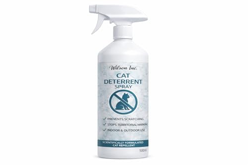 Wilson inc Cat Repellent Spray – Safe & Humane Outdoor Cat Deterrent for indoor and outdoor use - anti scratch (1ltr)