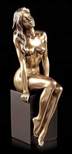 Figuren Shop GmbH Erotische Akt Figur - Sin on Two Legs | Veronese Statue Frau Bronze-Optik sexy