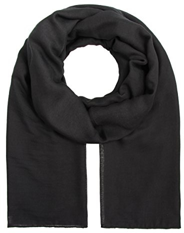 Majea Tuch Aurora großes Damen-Halstuch XXL Schal Damen Tuch Halstuch einfarbig uni unisex unifarben Schals und Tücher, Schwarz, 180x105