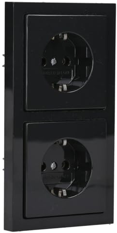 Busch--Jaeger. Komplett-Sets Future® linear Anthrazit glänzend (2X Steckdose, 1x Rahmen 2fach)