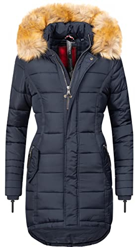 Navahoo Damen Wintermantel Papaya Blau Gr. M