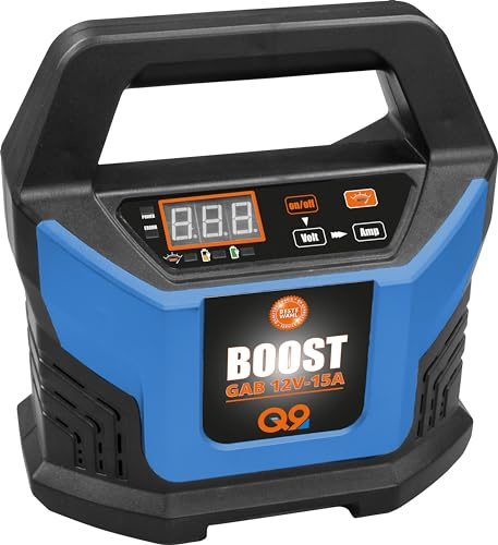 Güde Automatik Batterielader GAB 12V-15A-BOOST (automatischer Inverter-Batterielader, für alle gängigen 12V Batterien, 2-400 Ah, LED-Anzeige, BOOST-Funktion als Starthilfe, 12 V Zigarettenanzünder)