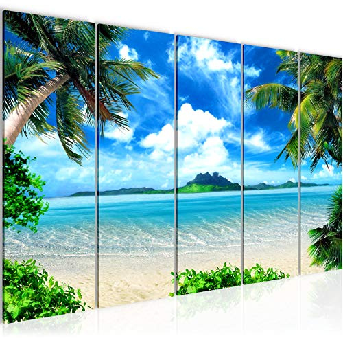 Bild Strand Palmer Konsttryck non-woven canvas bild väggdekoration vardagsrum sovrum 603356a