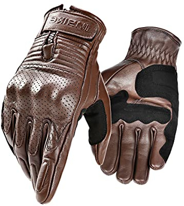 INBIKE Ziegenleder Motorradhandschuhe CE-Zertifizierte Motorrad Schutz Handschuhe Mit Harter Schutzhülle Professionelle Motorradschutzhandschuhe IM805