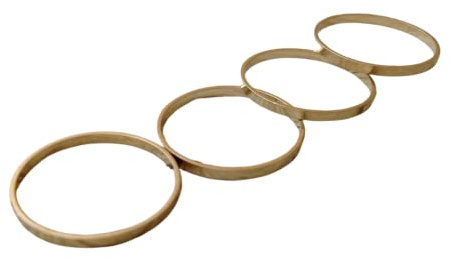 Knuckle ring -Above knoge Ringa-set av 6- Guld Ring-Midi Ringa-tunn ring -Storlek 4