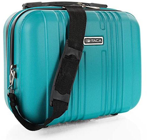 ITACA - Kosmetikkoffer Hartschale Groß, Beautycase Damen, Trolley & Handgepäck Koffer: Beauty Case Hartschale, Kosmetik Koffer, Kosmetiktasche Groß - Ideal für Reisen!, Minzgrün