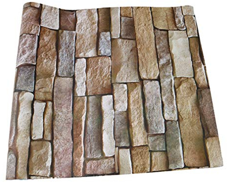 Tapeten Folie Selbstklebend 45x2000cm Wandaufkleber 3D Wall Paper Brick Stein Effekt Decor Tapeten Wohnkultur Wandbild Decals Schlafzimmer Wohnzimmer Kinderzimmer (2000cm, A1)