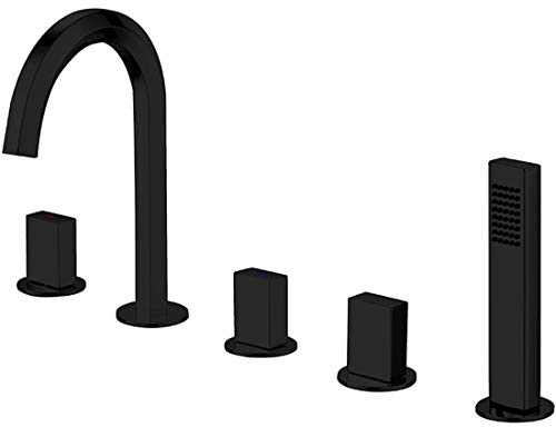 DONGCY Badewanne Wasserhahn Waschbecken Armatur Bad Mischbatterie Einhebel Waschtischarmatur Badarmatur Einhandmischer Waschtisch Armaturen. Badezimmer Spültisch,Black