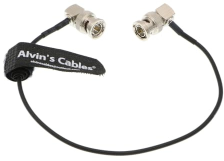 Alvin's Cables Blackmagic RG179 coassiale BNC maschio a maschio cavo HD SDI per BMCC Video Camera flessibile angolo retto a destra 30CM