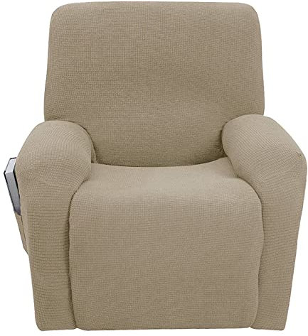 Konsilsa Stretch Relaxsessel bezüge 1 Stück，Stretchhusse für Relaxsessel Sesselbezug Elastisch Bezug für Fernsehsessel Liege Sessel rutschfeste Möbelschutz 1 Sitzer (Color : Khaki)