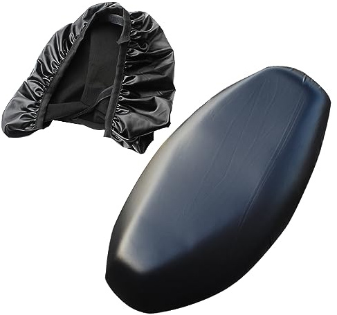 2 Piezas Funda para Asiento de Motocicleta de Piel Funda de Asiento de Moto Universal Funda Impermeable para Asiento de Motocicleta Funda de Asiento Scooter para La Mayoría de Motocicletas y Vehículos