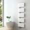 S'AFIELINA Design Badheizkörper Handtuchheizkörper Weiß Flach Paneel Seitenanschluss 1320x400mm Heizkörper für Bad Handtuchtrockner 570 Watt