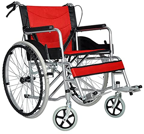Rollstühle Faltbarer manueller Rollstuhl, Transportrollstuhl Stahlrollstuhl Leichter selbstfahrender Rollstuhl, komfortabel