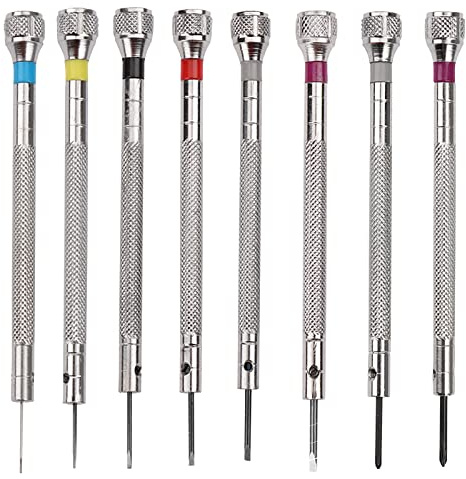 FLOTRUTE 8 cacciaviti di precisione Set di cacciaviti per gioielliere Set di cacciaviti per Riparazione Orologi 0.6/0.8/1.0/1.2/1.4/1.6mm Micro cacciavite per la Riparazione degli Occhiali