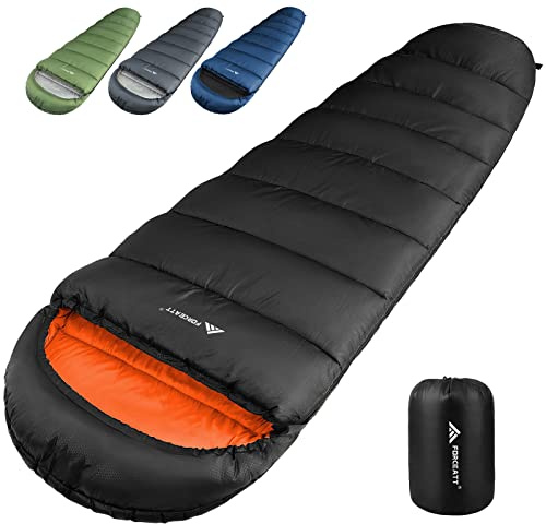 Forceatt Schlafsack, 5℃~25℃ 3-4 Jahreszeiten Outdoor Sommerschlafsack, Ultraleicht Kleines Packmaß Mumienschlafsack, Erwachsene Wasserabweisend Schlafsäcke für Camping, Reise, Festival