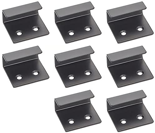 Lot de 8 supports de suspension pour carrelage en acier inoxydable de 25 mm d'épaisseur - Kit de fixation pour miroir - Noir