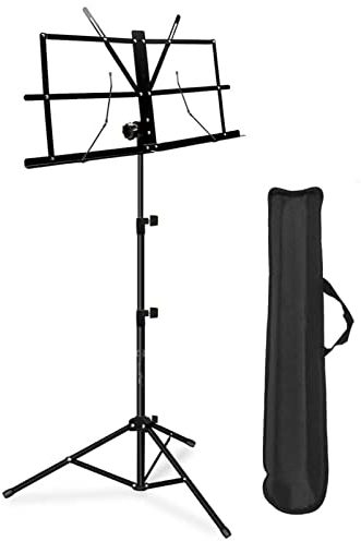 Notenständer, Schwarz Platzsparender Robuster Faltbarer Notenständer für Konzerte