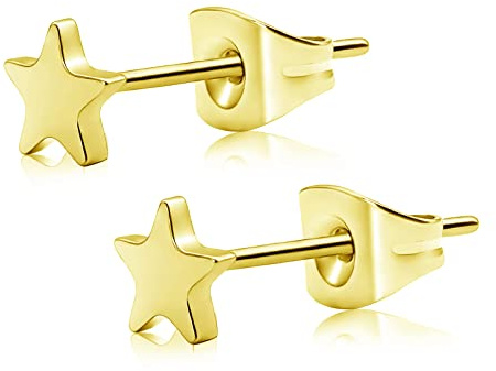 Titan Frauen Ohrstecker Nickel frei hypoallergen Mädchen Ohrring Ohrstecker für empfindliche Ohren zierlich herzförmigen Ohrring für Frauen Mädchen Teens schwarz Silber Gold Rose Gold
