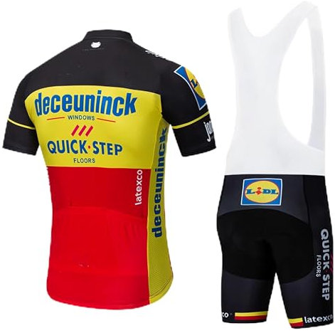 louizumify Professionelle Radsportbekleidung Herren-Kurzarm-Anzug, atmungsaktives Mesh-Gewebe, schnelltrocknend und atmungsaktiv, 3 Taschen
