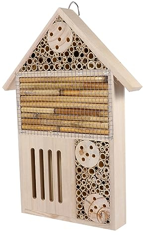 Abaodam Bienenhaus Aus Holz Für Garten Hängehotels Und Bienenhotels Bienenschutznest Mit Röhrenförmigen Tunneln Als Nistplatz Für Insekten