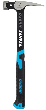 OX Pro Ultrastrike Rahmenhammer, glatte Schlagfläche, 710 g, robuste Schlagkraft, vibrationsdämpfender, überbrückter Hals, einteiliger Stahlschaft, ergonomischer, rutschfester Griff, verbesserte | Glatte Oberfläche für streifenfreie Schläge – Anti-Vibrations-überbrückter Hals und rutschfester Griff für ganztägige Rahmen