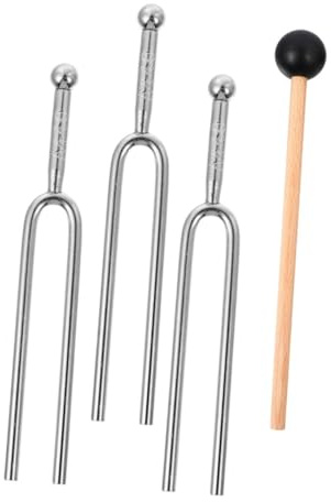 ibasenice Stimmgabel für Gitarren Standard Klangstimmgabel Musikzubehör mit Schlägel aus Hochwertigem Material für Präzises Stimmen