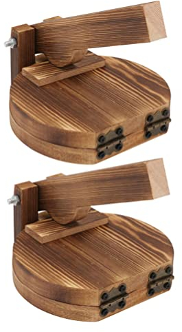 OSKOE Tortilla Press 2Pcs Wood Tortilla Press, Dumpling Skin Maker Presser Traditional Wood Dough Presser Tortilla Sope Maker, Heavy Duty Tortilla Machine, Round Drink Dispenser