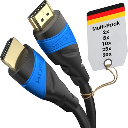 KabelDirekt – Câble HDMI 8K / 4K – 5x 0,25m et autres longueurs (0,15m à 22,5m) – Câble HDMI conçu en Allemagne – 10K/8K@60Hz/4K@120Hz – HDMI Câble pour TV HD, PC, PS5, Xbox, Switch