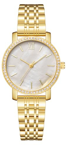 CIVO Damen Uhr Edelstahl Armbanduhr: Modern Gold Uhren für Frauen - Wasserdicht Analog Damenuhr