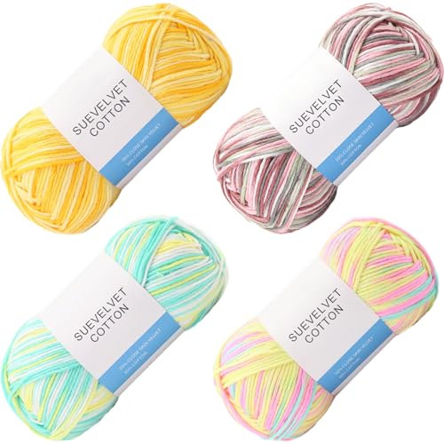 Maxee Handstrickgarn, 400g(4x100g) Häkelgarn, 8 Stränge Bunt Farbverlauf Garn zum Stricken, Weicher Wolle zum Häkeln, Mehrfarbiges Garn zum Stricken Häkeln und Basteln