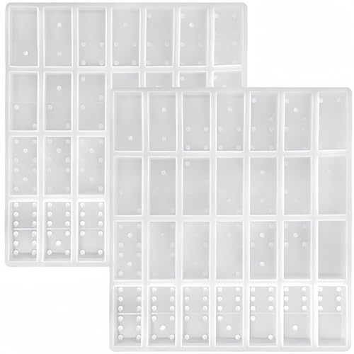 Accfore Lot de 2 moules en silicone pour résine époxy, 28 cavités en silicone pour moulage de résine (rectangulaire)